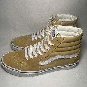 Vans Tan and White High-Top Sneakers